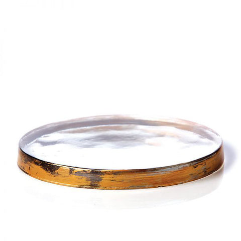 Gilded Glass Candle Plate